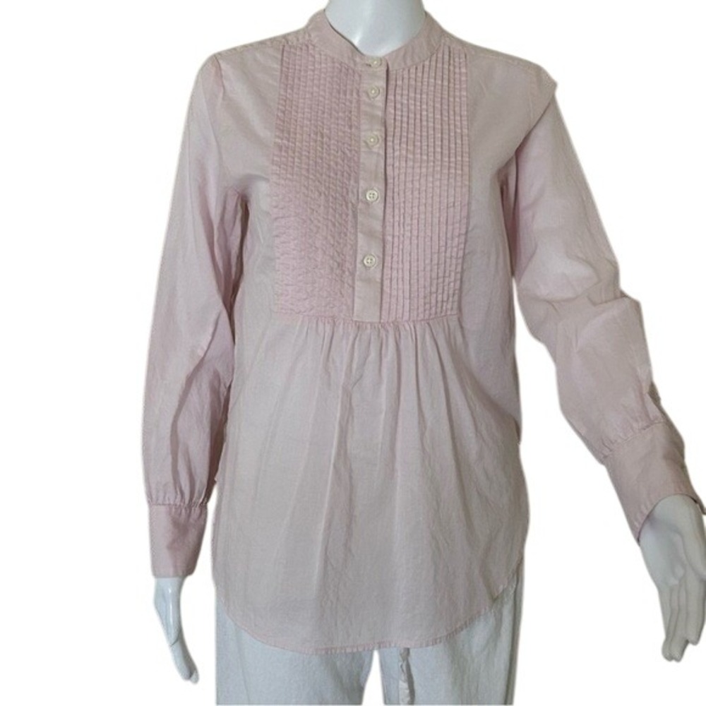 J.Crew Long Sleeve Pintuck Popover Lightweight Flowy Top Shirt Blouse X Small